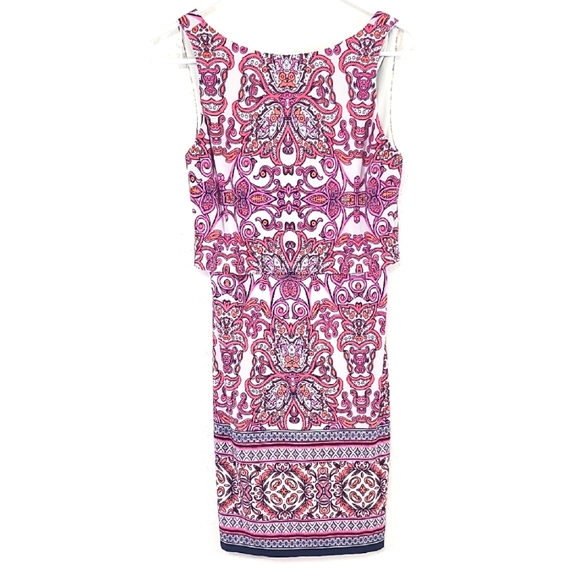 VINCE CAMUTO Popover Tiered Paisley Dress Lined Summer Work Wedding, size 2 - Picture 1 of 9
